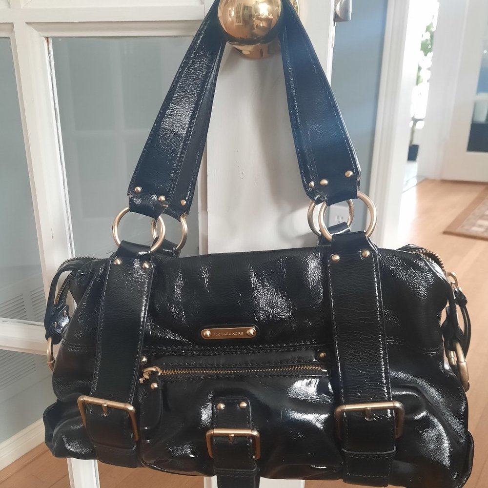 MICHAEL KORS Patent Leather Satchel Handbag